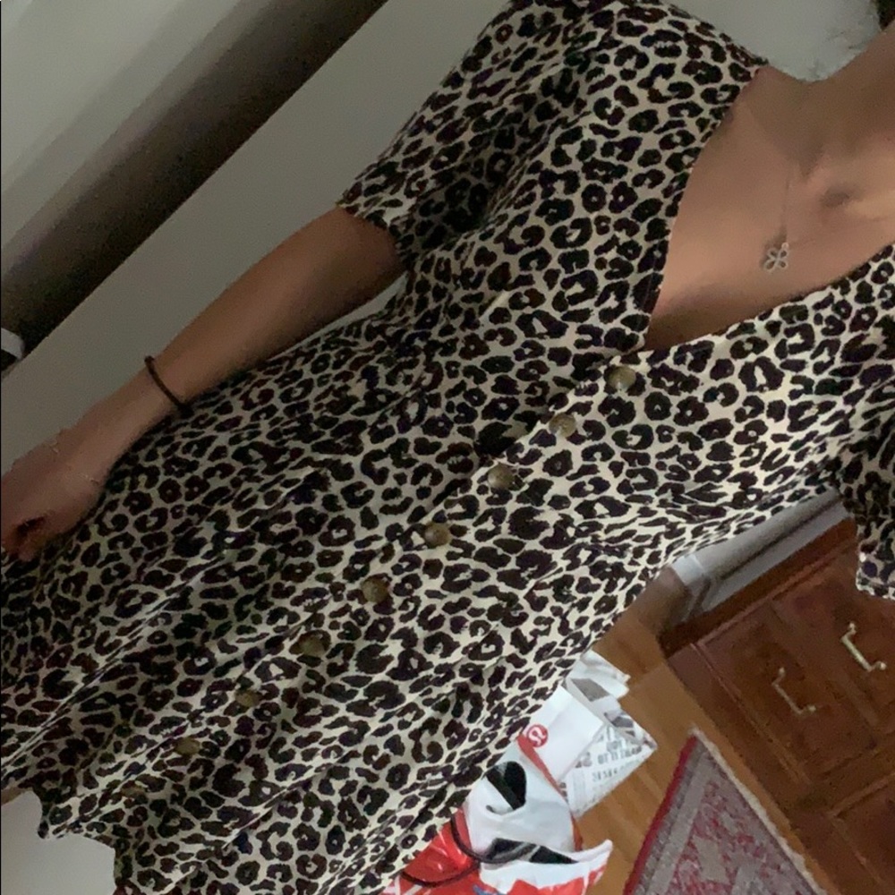 Something navy cheetah dress